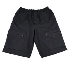 Vintage Nike Silver Tag Cargo Shorts L Black Nylon Baggy Y2K Tactical Skater