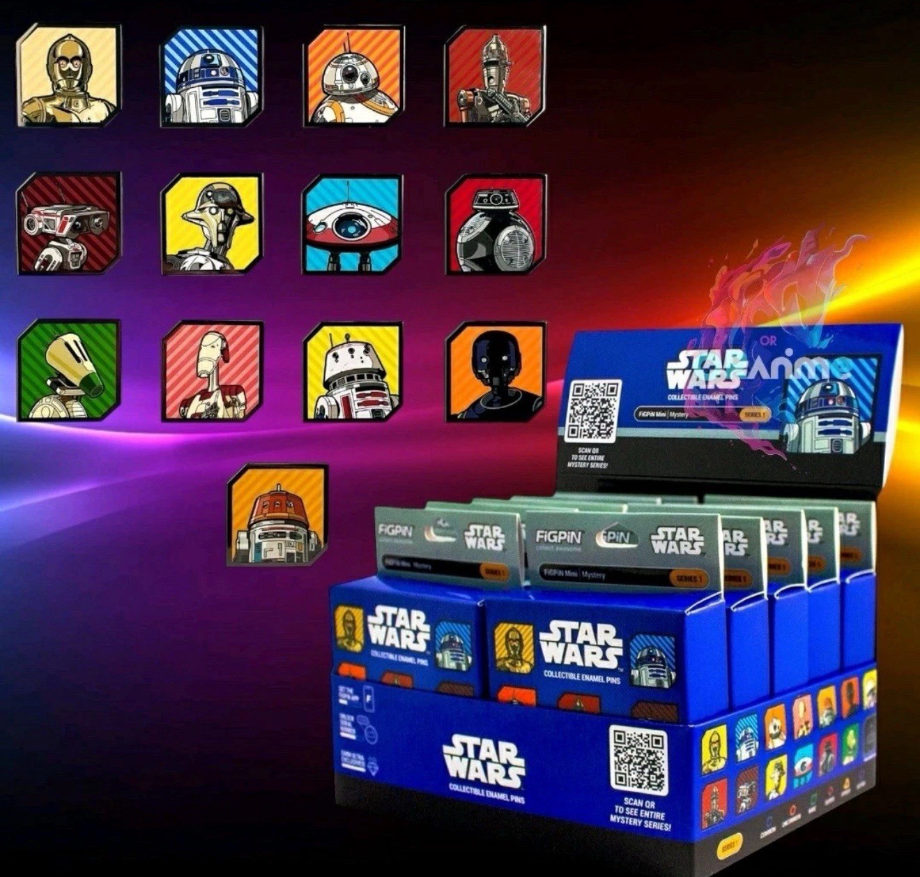 FiGPiN Star Wars Droids Series 1 Mystery Mini Pin Box Set 10 Mini Boxes