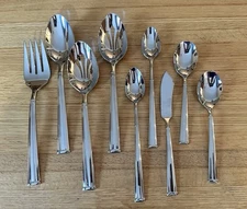Lenox Stainless Stain Flatware; Style: Facets.