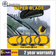 8PCS 26" Car Bus Silicone Frameless Windshield Wiper Blade Refill Set Universal 