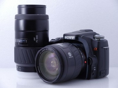 Sony α100 DSLR A100 Double Lens Kit with Minolta Lenses and Accessories