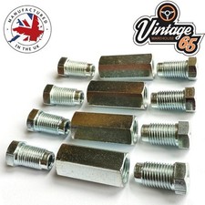 Brake Pipe Joint In Line Repair Male Female Connectors 3/8" UNF Double Ended Set