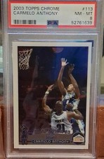 Topps 2003-04 Chrome Carmelo Anthony #113 Rookie PSA 8 Denver Nuggets Basketball