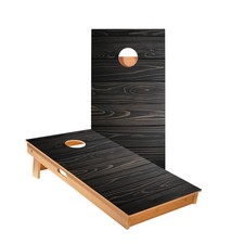 Cornhole Game Set Skips Garage Black Stained Wood Panels Regulation Size