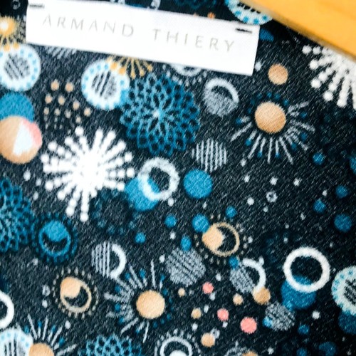 Armand Thiery Chemisier Femme XL Multicolore Abstrait Etoilé Manches 3/4 Boutonn - Imagen 2 de 8