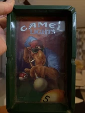 1992 Vintage Camel Lights Cigarette Ashtray Joe Cool Billiard Pool Table Design