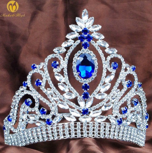 Floral AB Crystal Tiara Rhinestone Crown Wedding Headpiece Pageant Costume