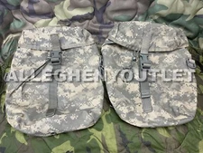 Lot Of 2 Sustainment Pouches for Army ACU Rucksack USGI MOLLE w/ 2 USA FLAGS GC