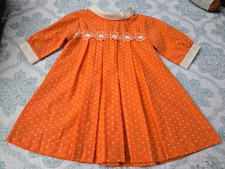 Vintage Carol Evans JC Penny Penn Prest Dress Sz 6 girls orange flower dress