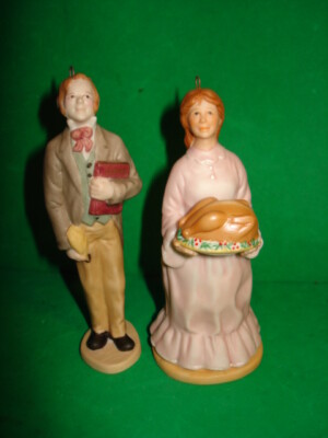 Hallmark Bob Cratchit and Mrs. Cratchit 1991 Porcelain Dickens Ornaments