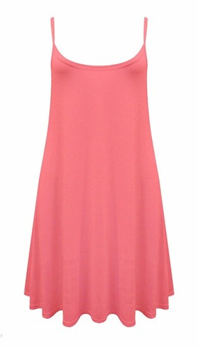 Damen Camisole Cami ausgestellt Skater Frauen Träger Weste Top Swing Mini Sommerkleid - Bild 12 von 18