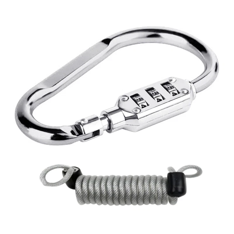 Heavy Duty Combo Locking Carabiner Anti Theft Caribiniers Key