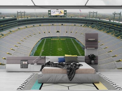 3D Rugby Stadium Self-adhesive Removeable Wallpaper Wall Mural