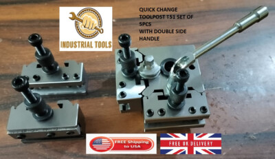 NEW 5 PIECES SET T51 QUICK CHANGE TOOLPOST  SUITABLE CENTER HEIGHT  5-1/2''-6''