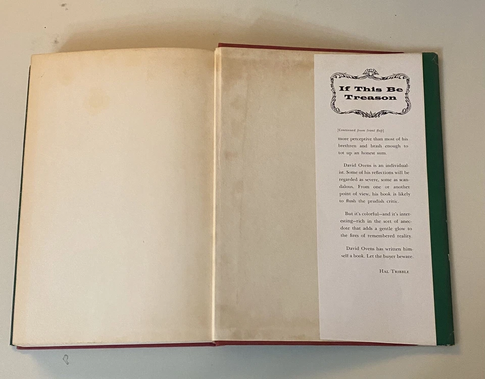 If This Be Treason Town & Times, Charlotte North Carolina 1st Edition - Signed Foto 3 de 4