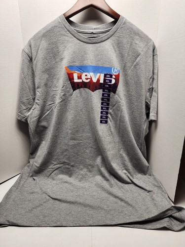 Levi's Mens Gray T-shirt XXL 2XL Mountain Logo 100% Cotton - Picture 2 of 5