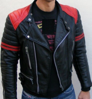 Men Biker Leather Black Genuine Leather Motorcycle Leather Jacket XS-2XL FB2017