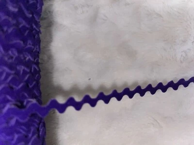 10 yards bright purple velveteen ric rac non stretch sewing trim 1/4" wide - Image 1 of 3