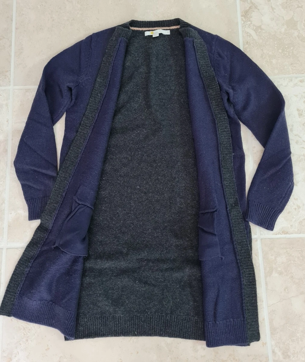Boden LADIES coatigan knitted WOOL BLEND NAVY SIZE M K0276 BOBBLING