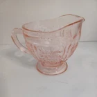 Vintage Federal Glass - Sharon Pink Cabbage Rose - Creamer