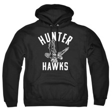 Hunter College Adult Pullover Hoodie One Color Logo, Black, S-3XL