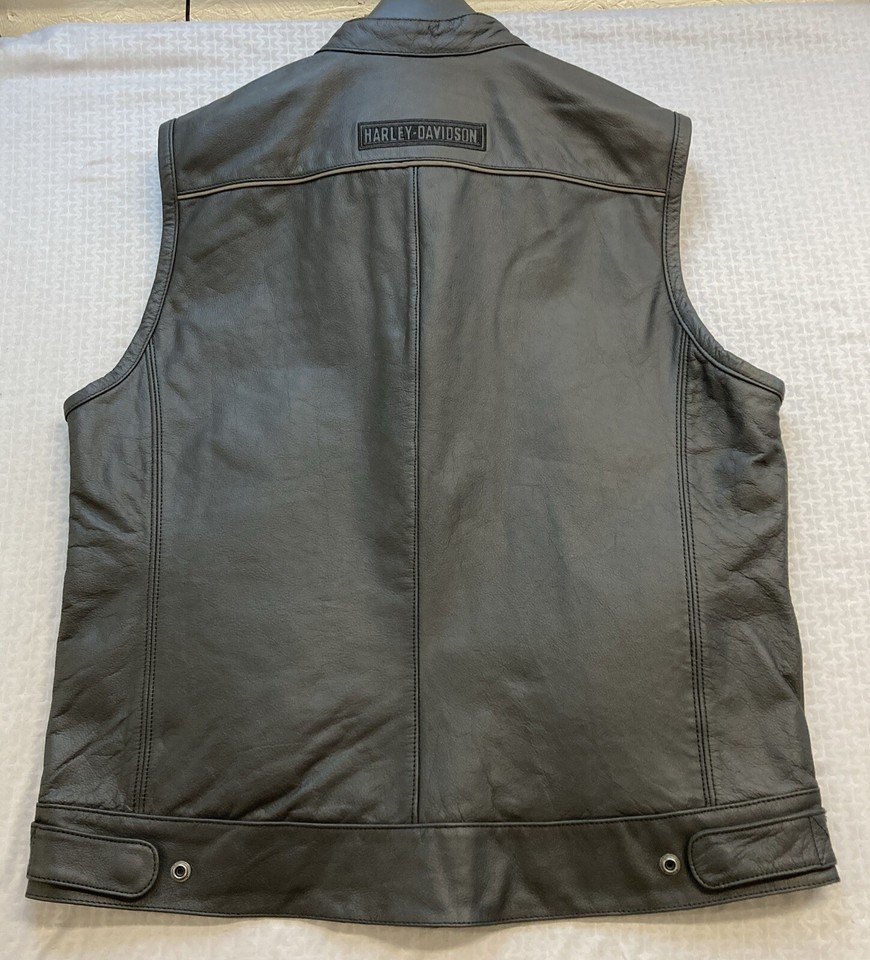 Gilet En Cuir Harley-Davidson - Taille L - Neuf - Cuir De Buffle - Noir