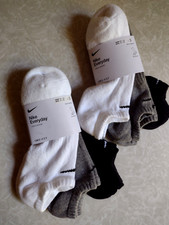 6 Pair Nike Dri FIT Men's Cushioned No Show Socks Grey White Black  SX7673-964