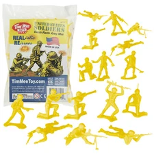 TimMee Processed Plastic Army Men 48pc Yellow Tim Mee Toy Soldier Figures USA