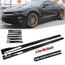 Glossy Black Side Skirt Rocker Lip Splitter For Chevrolet Chevy Camaro Ss Lt Ls
