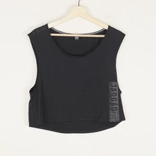 Jaggad Wool Blend Black Cropped Tank Top Womens Sz M