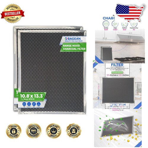 Strong & Durable Charcoal Kitchen Hood Filter Replacement - 2-Pack, Easy Install