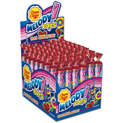 (25,35 /1kg) Chupa Chups Melody Pops Lutscher, Pfeifen, Lolly 48 Stk