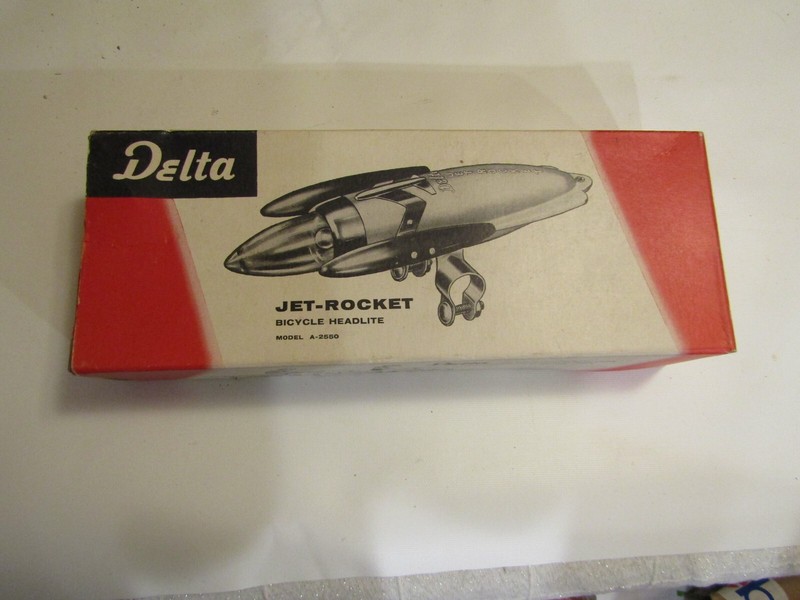 Rare Vintage Delta Jet Rocket Bicycle Headlite Bike Head Light Lamp Model A2550