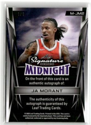 Ja Morant 2025 Leaf Signature Series Midnight Autograph #M
