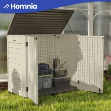 Weatherproof Outdoor Resin Tool Cabinet 25/50CuFT Backyard Vertical Storage Shed