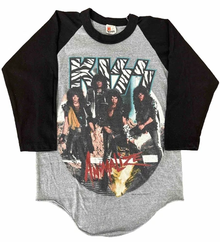 KISS Animalize Concert Tour Badd T-shirt Mens Mediu 1980s vintage concert t-shirt, vintage, size M, single stitch, B+ condition