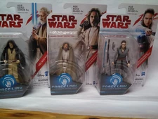 2017 STAR WARS 3.75 FORCE LINK LUKE SKYWALKER REY AND OBI ONE