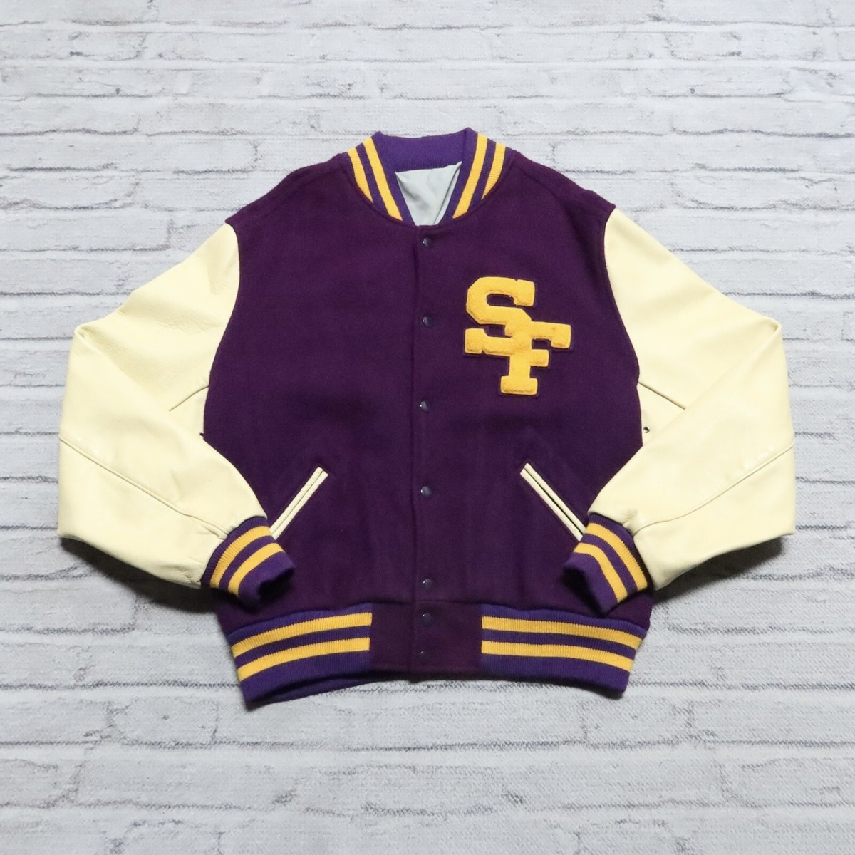 Vintage San Francisco State University Wool Leather Varsity Jacket