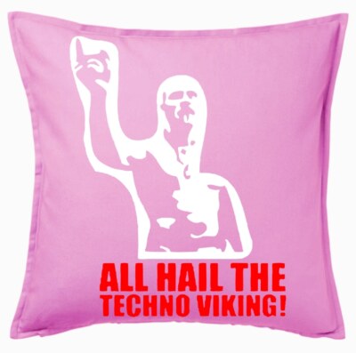 Kissenbezug Pink All Hail The Techno Viking Fuckparade Dance Hard 3137