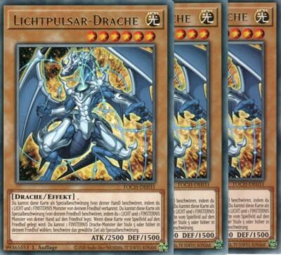 yugioh 3x light pulsar dragon TOCH-EN031 RARE 1ST EDITION GERMAN