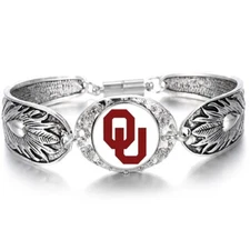 Special University Oklahoma OU Sooners Womens Sterling Silver Bracelet D3