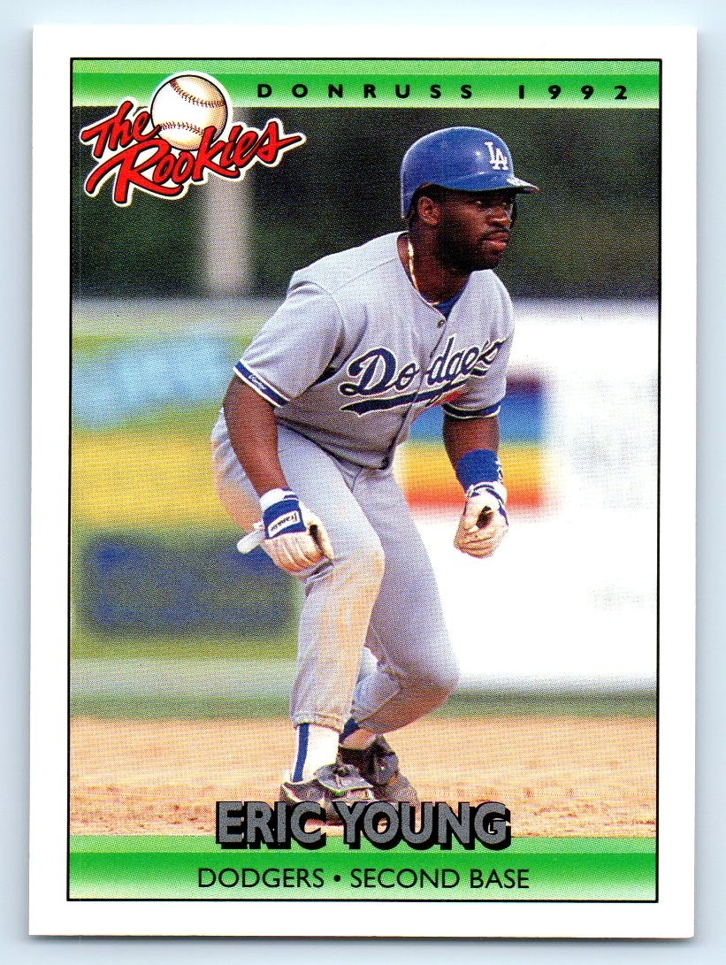 1992 Donruss The Rookies #128 Eric Young RC Los Angeles Dodgers