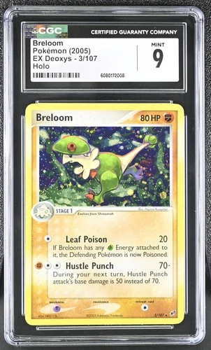 CGC 9 MINT Breloom 2005 EX Deoxys 3/107 Holo Pokemon Card
