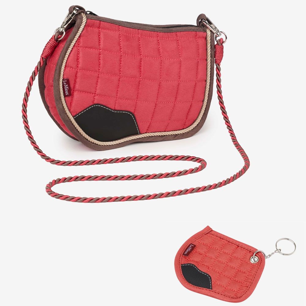 Lemieux Saddle Pad Pouch Crossbody Bag & Keyring - Cranberry