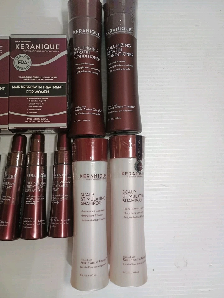 Lote de kits de sistema de tratamiento de regeneración capilar Keranique. Lote Champú Acondicionador Foto 2 de 4