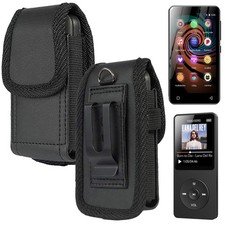 Ranyi MP3 Player Holster Case, Elastic Vegan Leather Wallet black