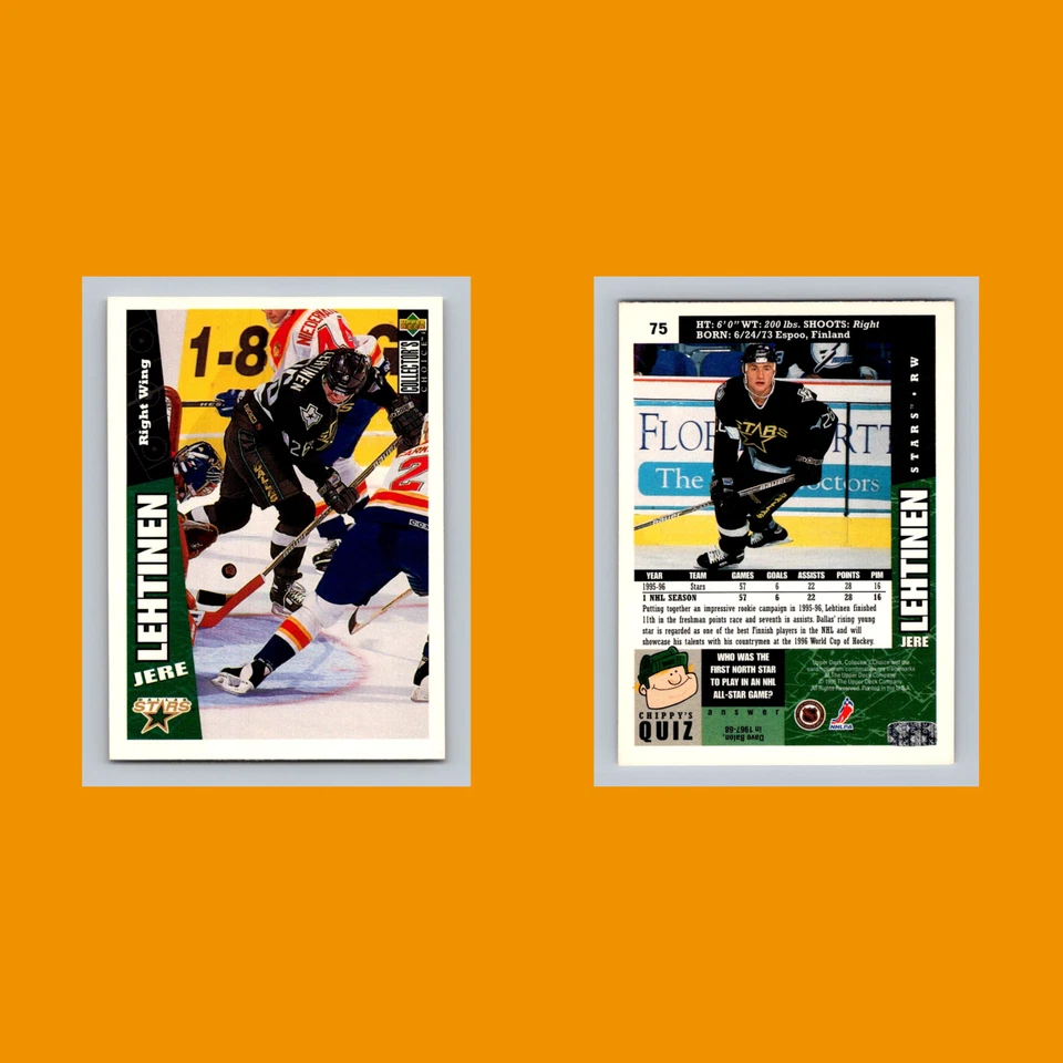 Jere Lehtinen #75 1996-97 Collectors Choice Dallas Stars Hockey Card NHL - Image 3 of 3