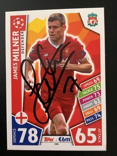 Signed James Milner Liverpool Football Match Attax Card