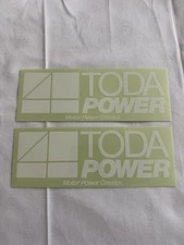 JDM TODA RACING POWER DIECUT STICKER Honda Acura Nissan Toyota 1 Pair GENUINE