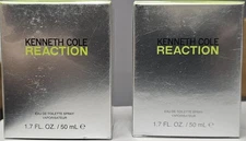 2 X KENNETH COLE -REACTION- Eau de Toilette Spray Cologne for Men, 1.7 Fl Oz/ea